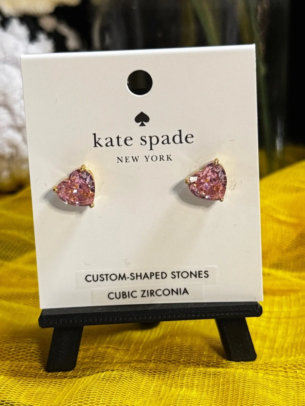 kate spade Gold-Tone Pink Heart CZ Stud Earrings